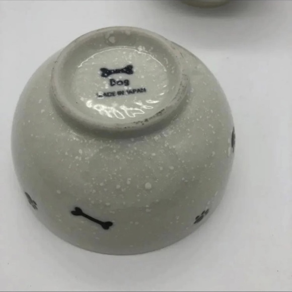 3 for $9 | NWOT T.J. Maxx Black White Pebbled Texture Ceramic Dog Food Bowls - Picture 8 of 10